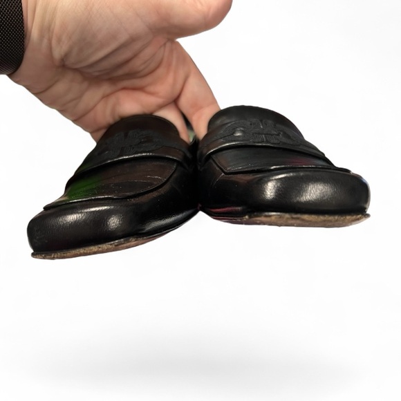 Salvatore Ferragamo Marcella Black Leather Mules with Leather Soles Size 7 3A - Picture 5 of 10
